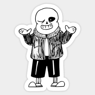 Sans Undertale Simple Black and White Design Sticker